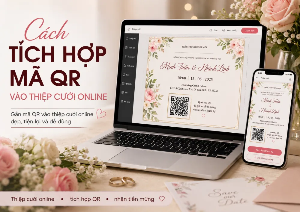 Thiệp Cưới Online Có Mã QR Nhận Tiền Mừng: Hướng Dẫn Tích Hợp Tinh Tế, Không Phản Cảm
