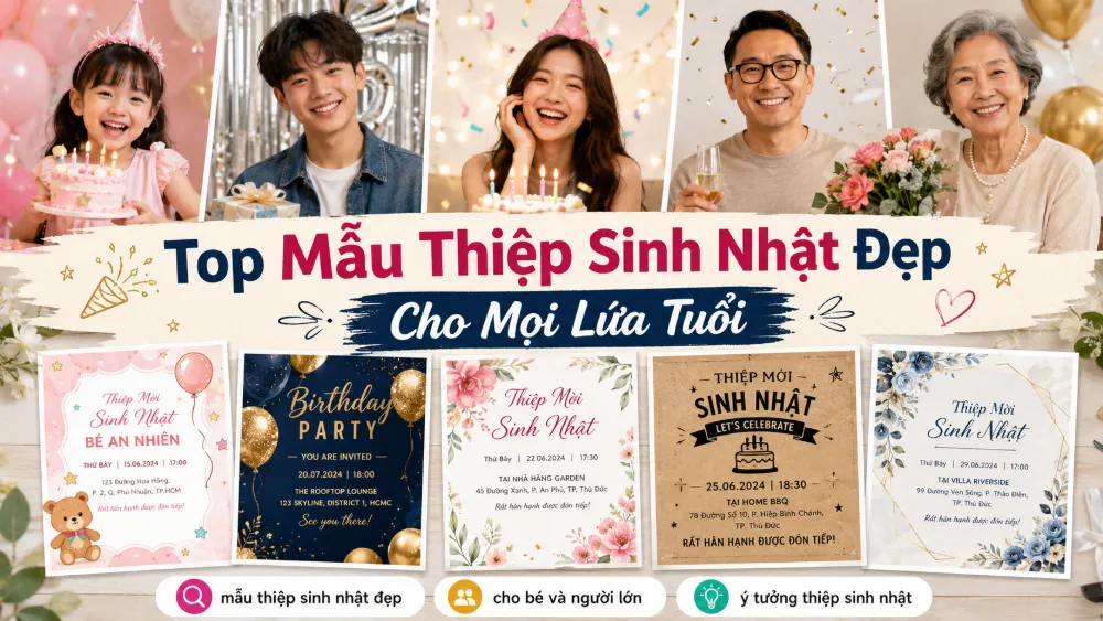 Top Mẫu Thiệp Sinh Nhật Đẹp Cho Mọi Lứa Tuổi