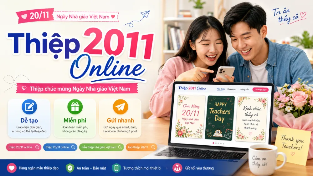 Thiệp 20/11 Online: Mẫu Thiệp Chúc Mừng Ngày Nhà Giáo Việt Nam Đẹp Nhất