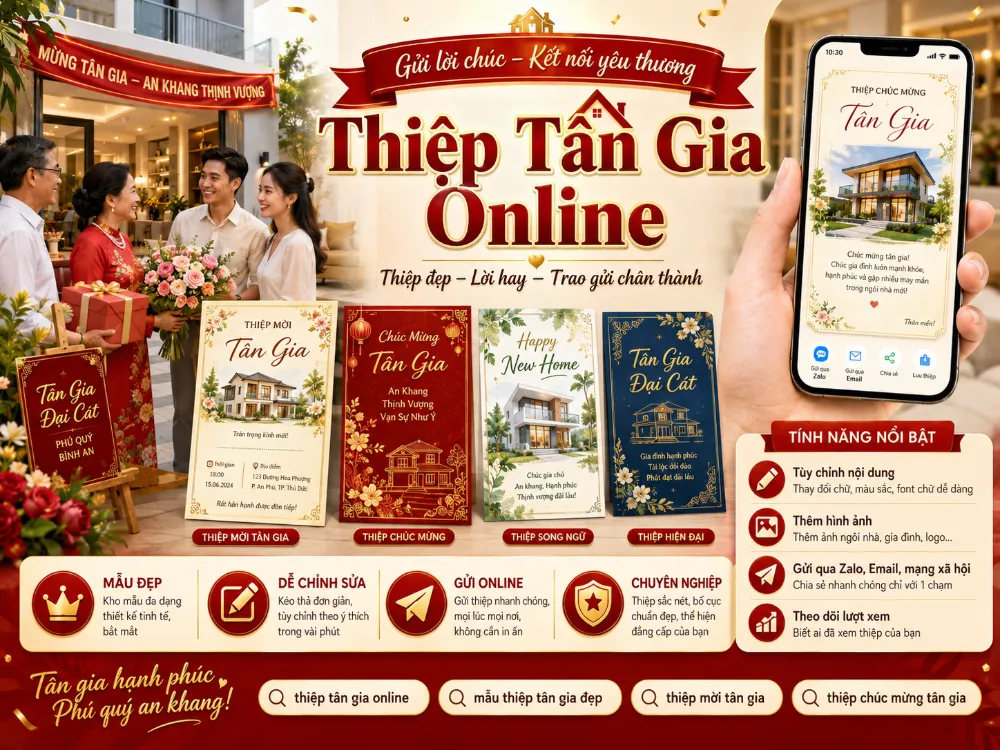 Thiệp Tân Gia Online: Từ Thiệp Mời Đến Lời Chúc Mừng Ý Nghĩa, Sang Trọng