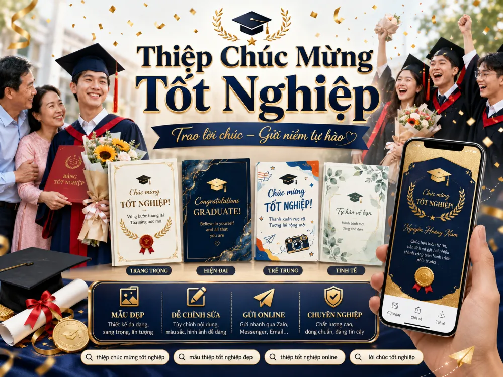 Thiệp Chúc Mừng Tốt Nghiệp: Mẫu Đẹp và Lời Chúc Đáng Nhớ Cho Tân Cử Nhân