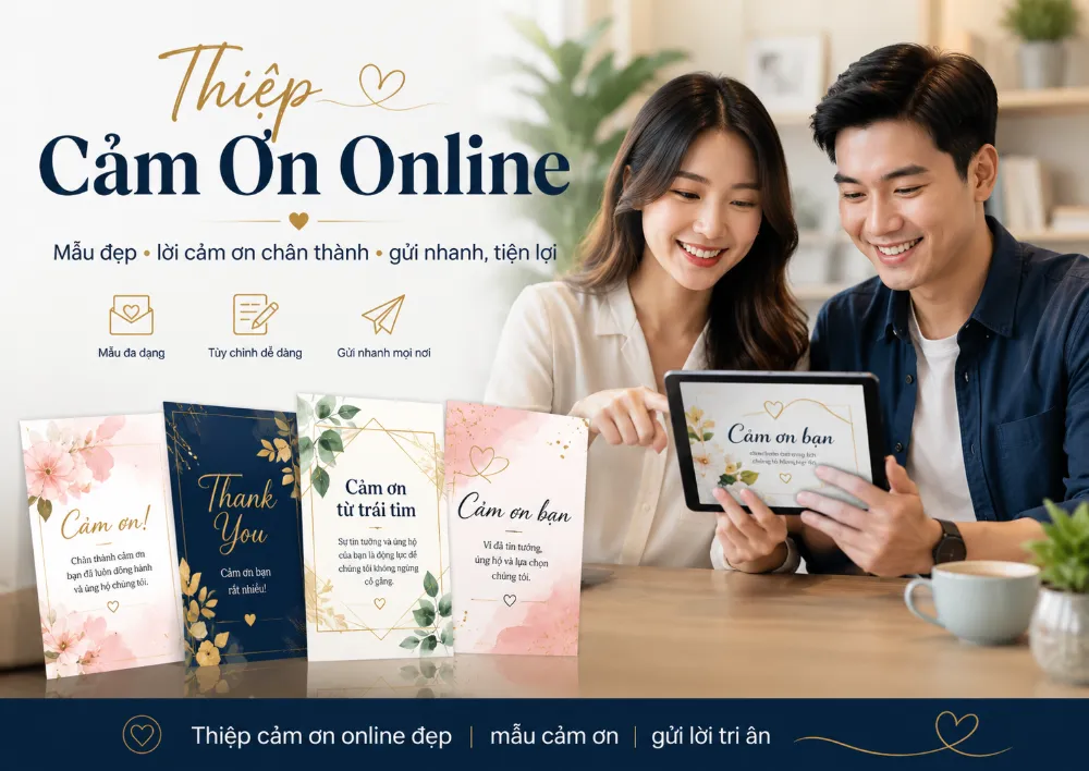 Thiệp Cảm Ơn Online: Khi Nào Nên Dùng, Viết Gì và Mẫu Đẹp Nhất