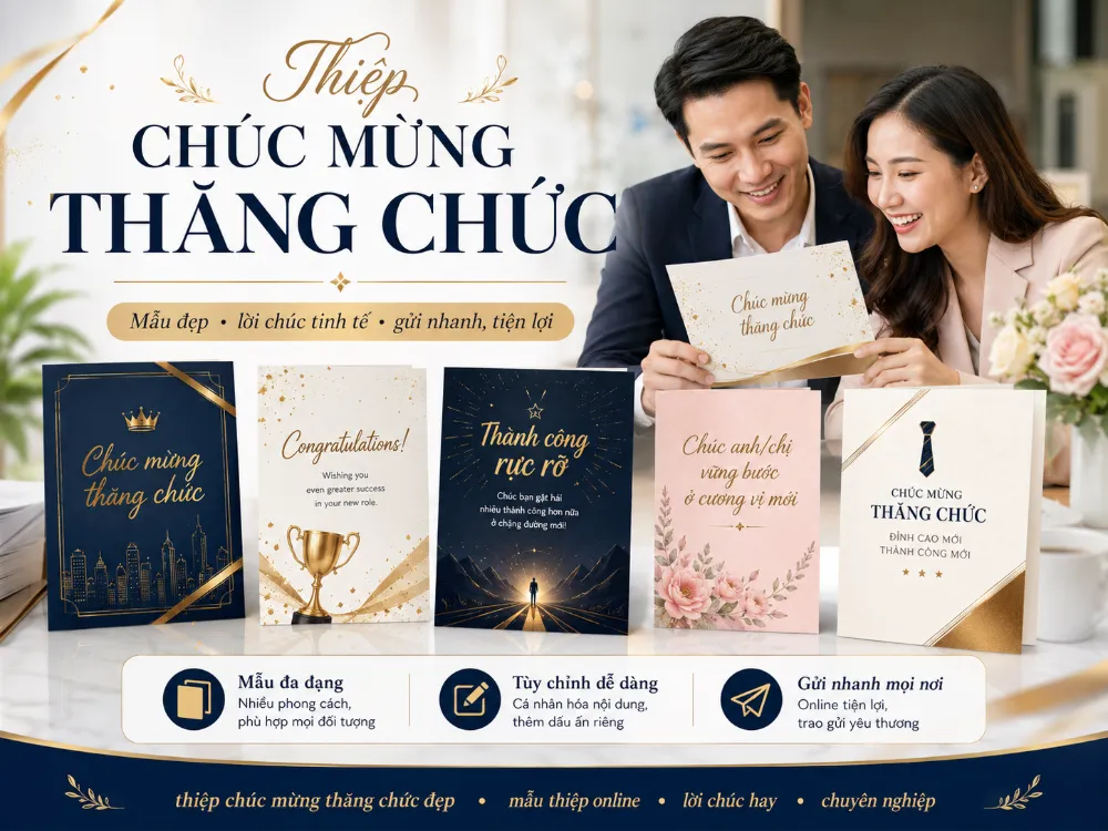Thiệp Chúc Mừng Thăng Chức, Thành Công Trong Công Việc — Tinh Tế, Chuyên Nghiệp
